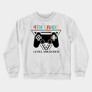 4th Grade Level Unlocked First Day of School Video Gamer Crewneck Sweatshirt